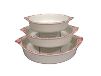 Plat à four en porcelaine à motifs en relief, plat de cuisson en céramique rectangulaire avec poignées pour la cuisine