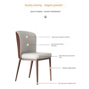 Chaises de <span class=keywords><strong>salle</strong></span> à <span class=keywords><strong>manger</strong></span> GEDO 2026 Beige Lily, style moderne, similicuir de <span class=keywords><strong>haute</strong></span> qualité avec pieds en métal, vente chaude - Product Image 5