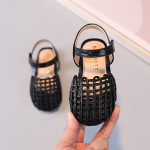 Sandali da bambina 2026 con punta chiusa, intrecciati e traforati, stile principessa, antiscivolo, anti-calcio, con suola morbida - Product Image 5