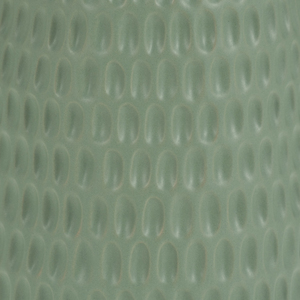 Vaso in Ceramica Verde con Superficie Goffrata, Moderno Vaso in Gres per Decorazione Soggiorno, Cucina e Bancone - Product Image 4