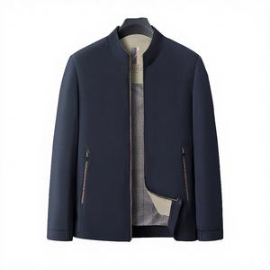 แจ็คเก็ตวาร์ซิตี้ลำลองสำหรับผู้ชายรุ่นใหม่สำหรับฤดูหนาว พร้อมปกตั้งและซิป เป็นมิตรกับสิ่งแวดล้อมและกันลม - Product Image 4