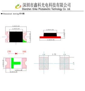 OEM personalizzato blu rosso verde giallo arancione chiaro 0.06W 20Ma montaggio inverso Smd Led chip di 1206 bianco