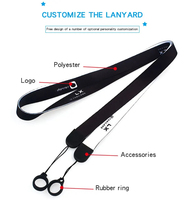 Porte-stylo personnalisé lanières de cou en caoutchouc avec logo