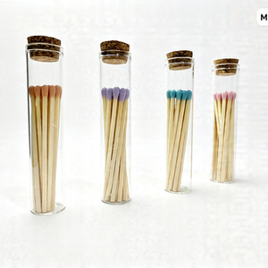 Fósforos Longos em Garrafa de Vidro Transparente com Tampa de Cortiça para Iluminação de Velas Aromáticas na Sala de Estar, Lembrança Minimalista - Product Image 2