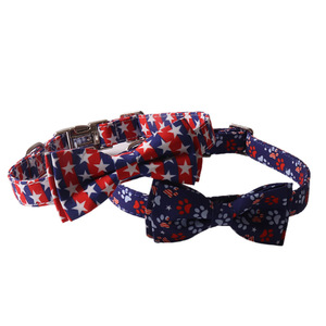 <span class=keywords><strong>Collar</strong></span> de perro mascota personalizado al por mayor, Bandera de EE. UU., Día Independencia DE LA, hebilla de Metal de lujo, pajarita ajustable, <span class=keywords><strong>Collar</strong></span> de perro mascota - Product Image 4