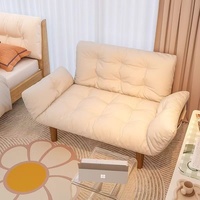 Canapé-lit double moderne et simple en métal, pliable, rembourré en éponge, idéal pour les petits appartements, les chambres, les balcons et les maisons de location.