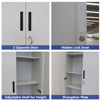 Gabinete de almacenamiento de archivos de acero con cerradura, 2 puertas, 5 estantes ajustables para oficina, almacén, gimnasio, escuela, Hotel, comedor, uso en Hospital