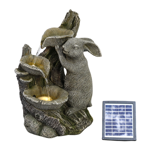 Décoration <span class=keywords><strong>de</strong></span> jardin Belle fontaine à eau <span class=keywords><strong>de</strong></span> style féerique alimentée par panneau solaire - Product Image 6