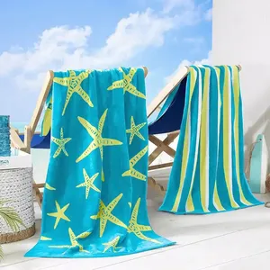 New Styles Comfortable gently microfiber beach towel Fast water absorption printed beach towel custom printing