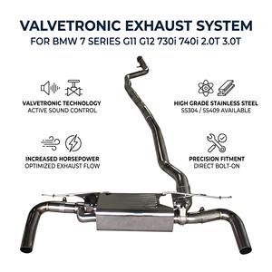 ระบบท่อไอเสียแบบ Catback พร้อมวาล์วสุญญากาศคู่ Vortex SS304 สำหรับ BMW ซีรีส์ 7 รุ่น G11 G12 730i 740i 2.0T 3.0T ปี 2015-2023 ชุดแต่งท่อ - Product Image 1