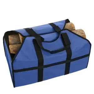 Free Sample Customized Hot Deals Large Waterproof Bundle <b>Log</b> <b>Carrier</b> 16 oz Big <b>Bags</b> for Firewood Made of Waxed Canvas - Product Image 1
