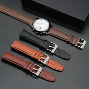 Trendy Elegant Durable Double Layer Couro Couro Correias de Substituição para Smartwatch Atacado Waterproof Watch Bands
