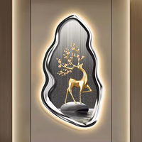 Tableau mural LED moderne de luxe avec motif de renne, art mural créatif haut de gamme avec sensation décorative lumineuse et luxueuse