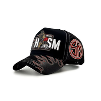 Gorra Trucker de Malla Personalizada con Bordado de Calavera y Gallo, Estilo Urbano Vintage con Llama, de 5 Paneles, Unisex