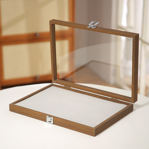 Hiện Đại 15-Lưới Hộp Lưu Trữ Cho Đồ Trang Sức Hiển Thị Rắn Gỗ Nhung Vòng Cổ Mặt Dây Chuyền Khay Cho Bông Tai Vòng Đeo Tay Hình Chữ Nhật Hình Dạng - Product Image 3