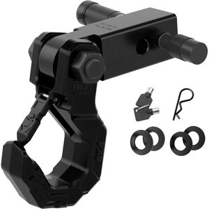 Gancho de Remolque Ambull de 2 Pulgadas, Receptor de Enganche de 10T, Gancho de Rescate Todoterreno de Acero Aleado con Recubrimiento en Polvo Negro - Product Image 1