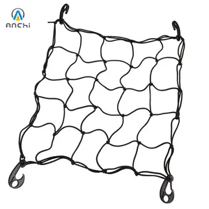 4 millimetri 60 centimetri x 60 centimetri elastico bagagli outdoor cargo net heavy duty con 4 ganci in plastica