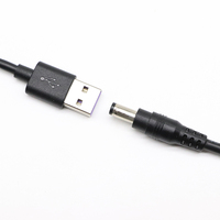 USB 2.0 A-Stecker auf DC 5,5x2,1mm 5 Volt 24AWG DC-Anschluss Ladekabel mit Hohlstecker