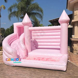 Juegos de princesas para fiesta de boda, castillo inflable, Tobogán, casa de rebote rosa caramelo, combo de castillo hinchable para saltar - Product Image 3
