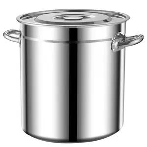 Wholesale Customized Commercial Large Food Grade Stainless Steel Cooking Pot Catering Soup Stock Pots For Restaurant Hotel