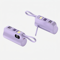 Batterie externe sans fil de poche 5000 mAh, mini chargeur de téléphone portable compact, type C, charge super rapide, pour l'extérieur