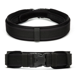 Ceinture tactique noire en tissu nylon avec boucle à dégagement rapide, réglable pour uniforme extérieur - Product Image 2