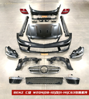 Kit carrosserie style AMG 63 pour Mercedes Classe C W204 2008-2010 - Pare-chocs avant et arrière, jupes latérales