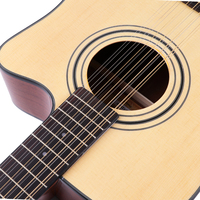 Right Handed Dreadnought Guitar Spruce Top Sapele Body Cutaway,12 String Guitar Acoustic-electric