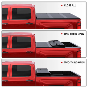 Flush Mount Hard Tri-Fold Matte Black Textured Tonneau Cover for Toyota Tundra 6.5ft <b>Low</b> Profile Aluminum Waterproof <b>Bed</b> Cover - Product Image 4