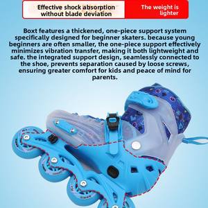 BOXT BX 1 <span class=keywords><strong>Pattini</strong></span> a rotelle e <span class=keywords><strong>pattini</strong></span> da ghiaccio unisex per bambini, set professionale estivo per principianti, chiusura con fibbia, tomaia in PP, suola in plastica - Product Image 4