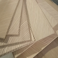 Panneau MDF 3D texturé à rainures, panneau gaufré en gros pour la décoration murale des halls d'hôtel, panneau commercial d'usine