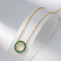 Collier en argent sterling 925 avec zircon, sans nickel, design original minimaliste personnalisé, maillons tendance en or 18 carats