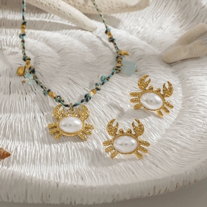 Minimally sophisticated bracelet with <strong>crab</strong> earrings necklace <strong>jewelry</strong> - Product Image 3