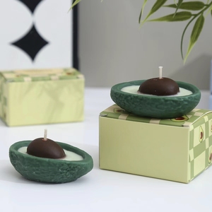 Velas aromáticas de cera de soja con forma de aguacate, creativas, hechas a mano, lindas, para decoración del hogar, recuerdo perfumado. - Product Image 4