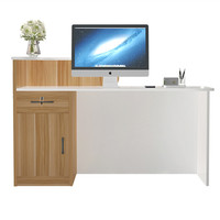 Table de Réception en Bois pour Bureau, Salon de Beauté et Petit Comptoir de Caisse, Meuble Commercial au Design Moderne
