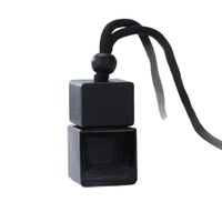 Diffuseur de parfum pour voiture en verre noir dégradé classique, vide, avec bouchon en bois noir personnalisé, pour huiles essentielles et parfums
