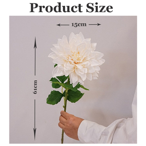 Chất Lượng Cao Handmade Bất Cảm Ứng Trắng <span class=keywords><strong>Dahlia</strong></span> Cây Hoa Nhân Tạo Cao Su Hiện Đại Duy Nhất Lớn Đầu Ngày Valentine - Product Image 4