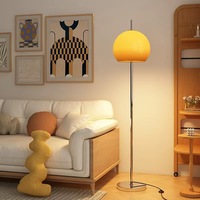 Lampe sur pied LED moderne en fer forgé, design champignon, avec abat-jour en verre dégradé, pour la maison, le bureau, la chambre et le salon