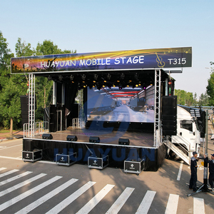 Camion mobile d'étape de T315 9.6m avec l'écran hydraulique de LED pour des événements extérieurs et des services d'église - Product Image 4