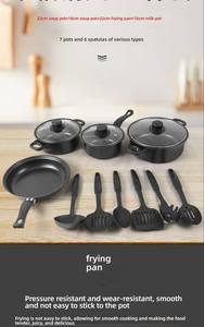 <span class=keywords><strong>Ensemble</strong></span> de 13 ustensiles de cuisine antiadhésifs de qualité supérieure pour l'extérieur, accessoires de cuisine, marmite noire en fonte - Product Image 6