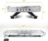 Barre lumineuse d'avertissement d'urgence LED blanc ambre 88 LED de 48 pouces, 8000 lumens, certifiée CE, avec fonction de balayage pour dépanneuse