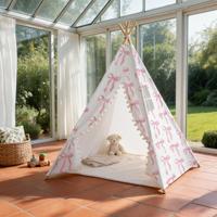 Tente de jeu tipi en toile de coton pliable pour enfants, idéale comme coin lecture intérieur – Vente en gros