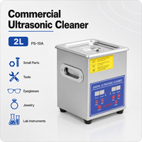 Pemanas Timer Baja Tahan Karat 2 Liter Mesin Pembersih Ultrasonik Mini untuk Perhiasan Kaca Komponen Elektronik