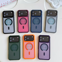 Étui de téléphone portable avec protection d'objectif et support pliable pour iPhone 17 Pro Max 16 15 Plus 14 13 12, avec support magnétique