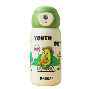 Termo Inteligente para Niños con Desbloqueo por Huella Dactilar, Diseño de Dibujos Animados, Acero Inoxidable, Portátil, con Pajita - Product Image 6