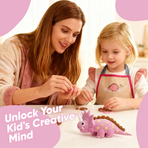 Kit de Arcilla Seca al Aire con Forma de Dinosaurio para Niños, Crea tu Propio Triceratops con Molde de Esqueleto, Juguete Educativo STEM, Regalo para Niños y Niñas - Product Image 4