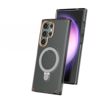 Étui de protection magnétique 3-en-1 avec anneau métallique et finition mate pour Samsung Galaxy S25 Ultra S24 Ultra S24 Plus S26 Ultra