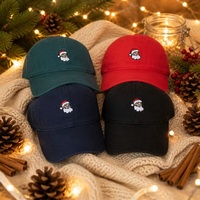 Casquette de baseball en coton à 6 panneaux personnalisée avec broderie Père Noël, réglable, pour les fêtes de Noël, vente en gros, OEM, faible MOQ