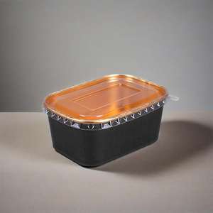 Bol en papier pour salade personnalisé avec couvercle, rectangulaire, à emporter, imperméable, anti-graisse, en aluminium - Product Image 5