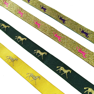 Nuovo Design personalizzato Design diverso colorato doppio Shuttle tessuto nastro di cavallo per tappeti di cavallo - Product Image 5